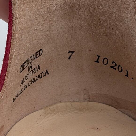 Paul Green Barbee Ankle Strap Heel Sandal Womens Chili Suede Size US9.5/UK7 - Picture 7 of 11